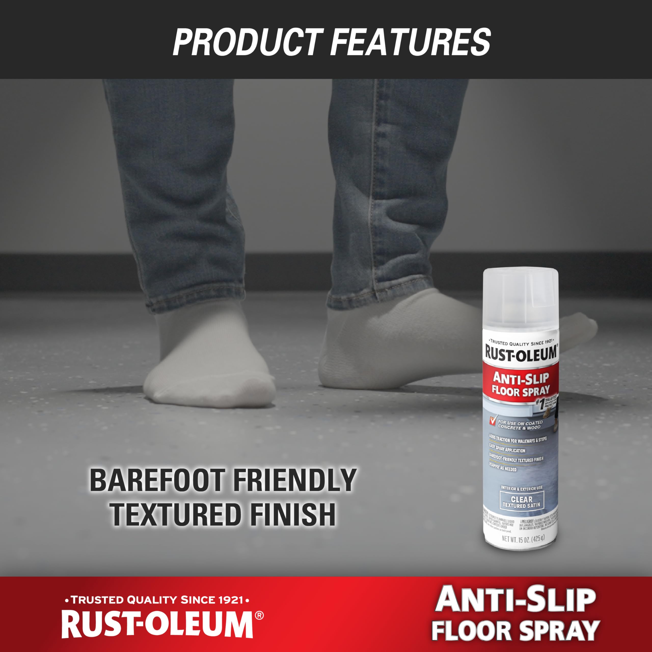 Rust-Oleum Anti-Slip Floor Spray | Textured Finish Adds Traction